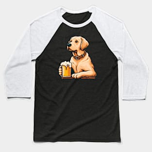 Labrador Retriever holding a glass of beer Baseball T-Shirt